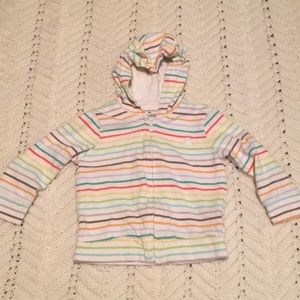 Baby Gap Rainbow Stripe Bear Ear Hoodie